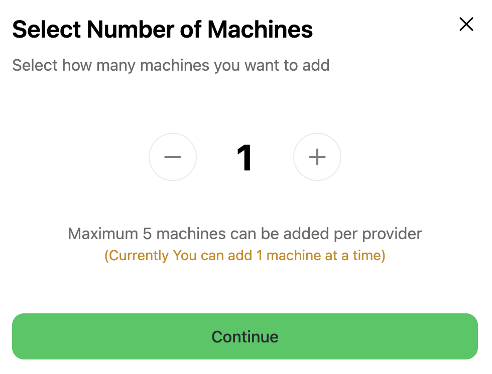 Select number of machines to add to NodeOps Network incentivized testnet