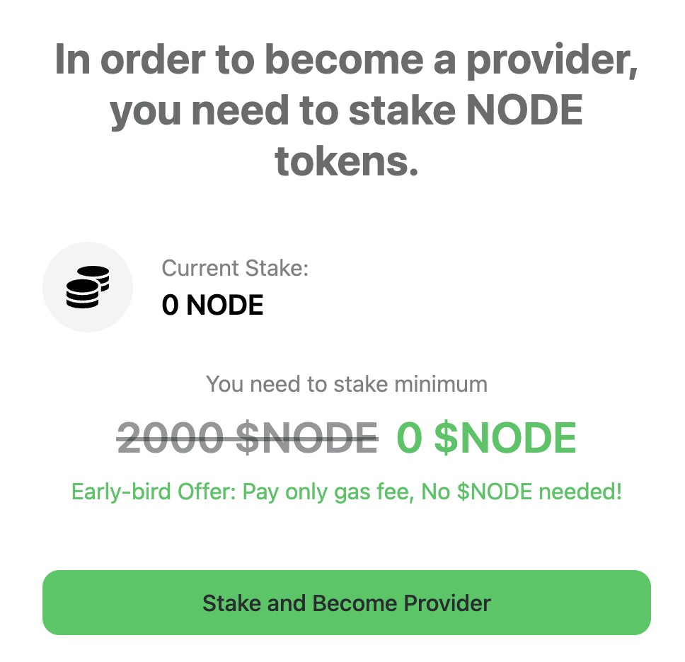 Provide NodeOps Network $NODE staking rights to wallet