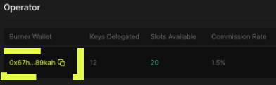 Logged into the NodeOps Compute Console, Click to increment the Node Operator count and copy the Node Operator wallet address