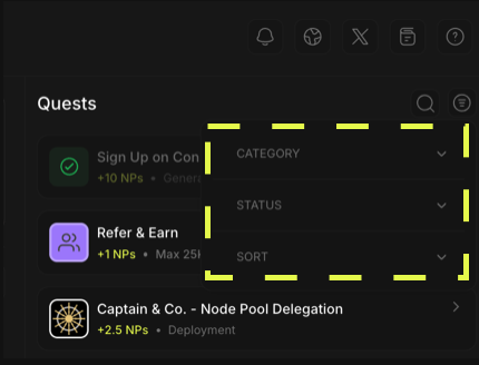 NodeOps Network Marketplace is full of Quests. Filter by category