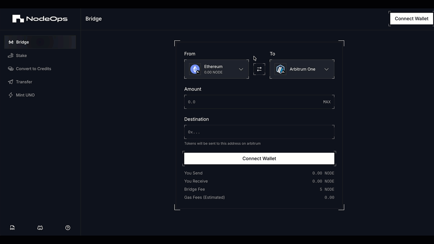 Bridge your $NODE tokens from Portal, your unified dashboard to manage your $NODE