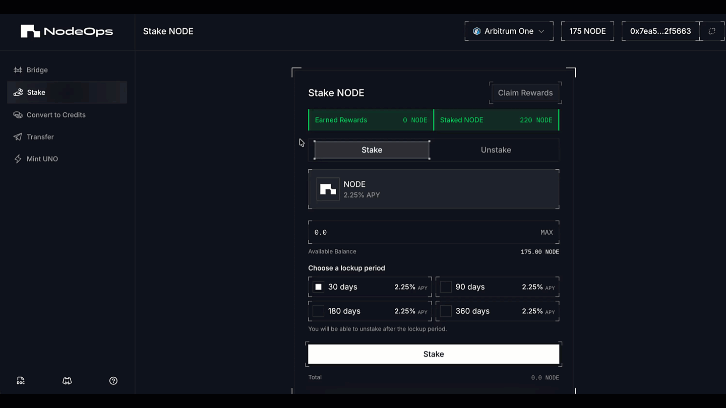 Bridge your $NODE tokens from Portal, your unified dashboard to manage your $NODE